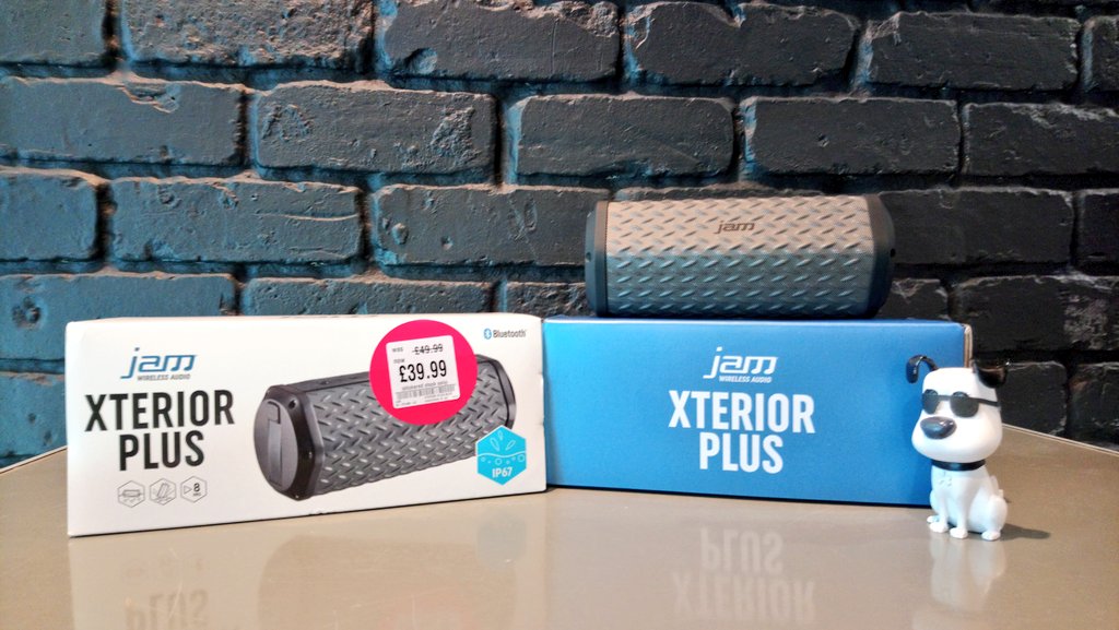 hmvLiverpool's tweet photo. Cooling off in the pool but want to keep your party going? The @JamSpeaker Xterior Plus portable, wireless speaker is for you! Clear audio, rugged construction, waterproof &amp; £10 off thanks to #hmvSummerTech18, grab one in-store today for £39.99! https://t.co/hSHVuXy8Qo