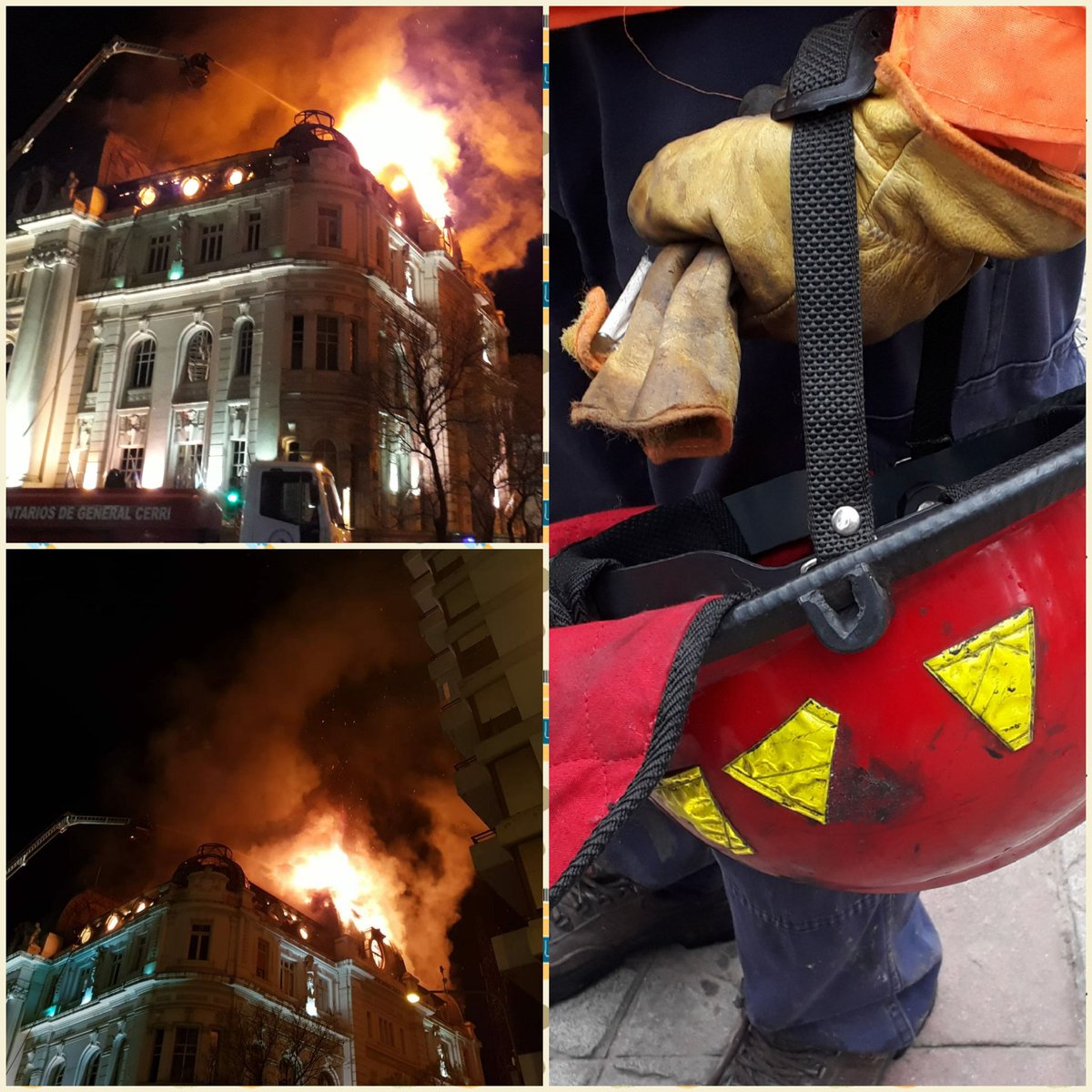 AnaTarabelli's tweet photo. Bomberos, personal de Defensa Civil, gracias. Horas y horas trabajando https://t.co/GtHxdG29rE