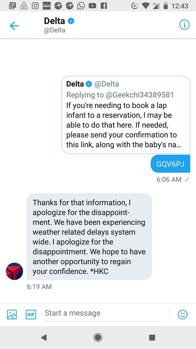 Geek_Chicc's tweet photo. @Delta 's response to the horrible experience I had... Let me reiterate that my children and I had to check out of our Airbnb at 12pm noon June 27th. We did not arrive home until 10:30AM June 28th. My kids have been on the go for almost 24hrs without a bed. https://t.co/7CrQbQ5wdn