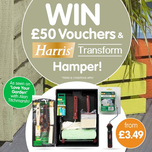 🔨 #COMPETITION TIME 🔨

Finish the week with some luck in our competition!

For your chance to #WIN a massive £50 worth of B&amp;M vouchers PLUS a <a href="/Harrisbrushes/">Harris®</a> Transform hamper, simply FOLLOW US &amp; RETWEET!

Competition ends 9am 30/7/18