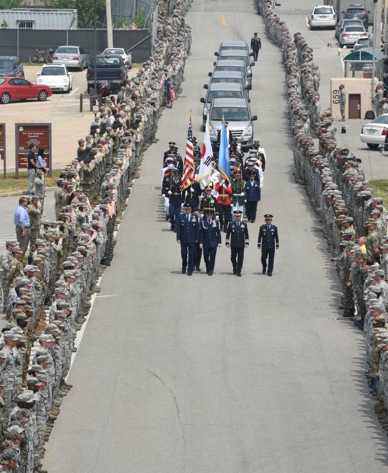 Soldiers welcome home remains of 55 MIA Soldiers fr Korean War to US