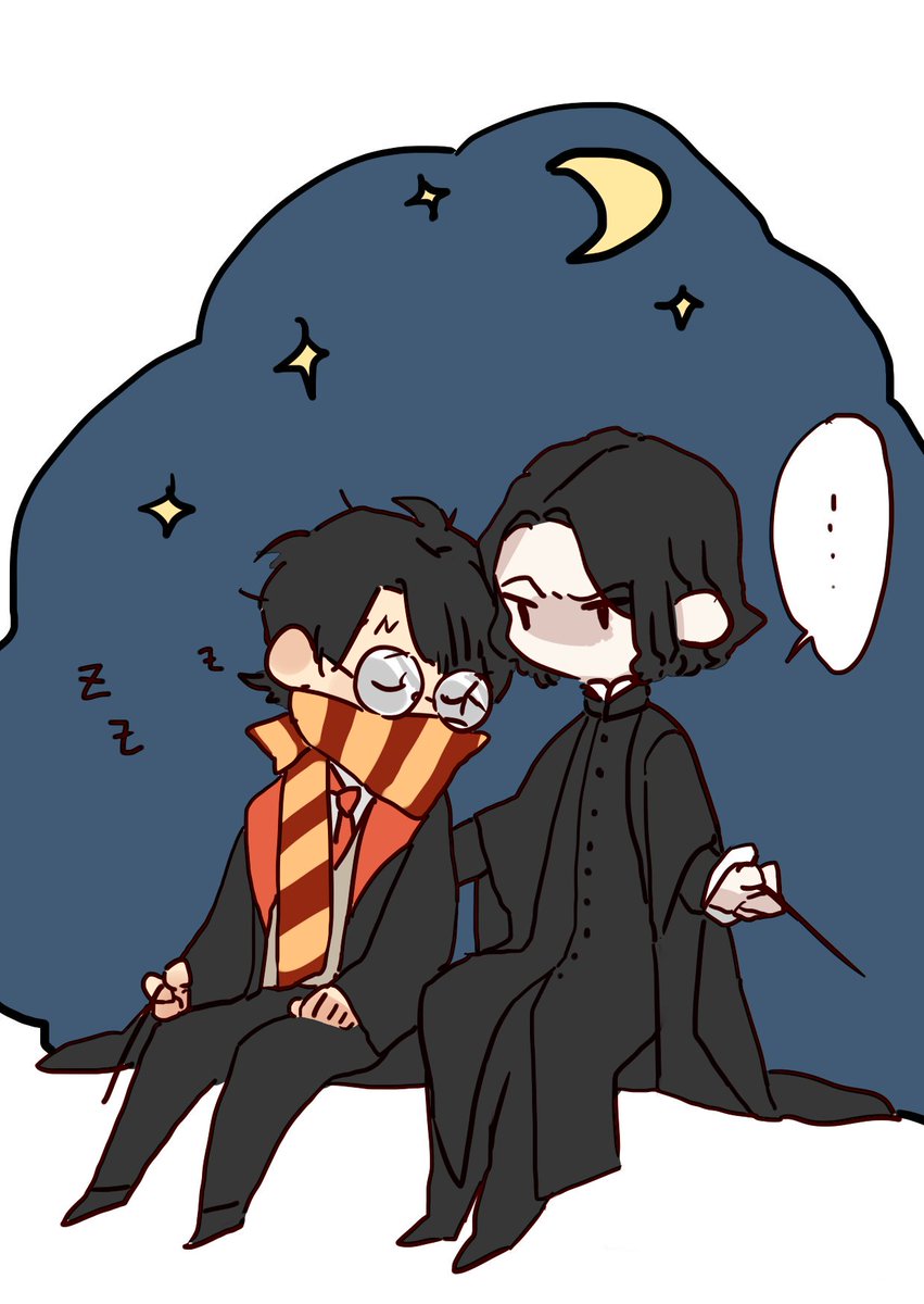 Rabbitgardener's tweet photo. #HPSS
#HarryPotter 
斯内普决定不叫醒这个蠢笨可怜的救世主男孩，因为他醒来后眼珠子一定会瞪得比羚羊还大。 https://t.co/dfECaBXuVH