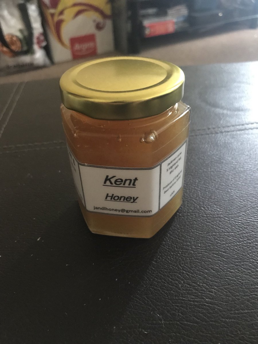 After giving a few boxes to a customer to help him take the wax out of his bee hives, he returned with this special gift for me ❤️❤️ Pure honey made by #Bromley bees 🐝 🐝 🐝🐝