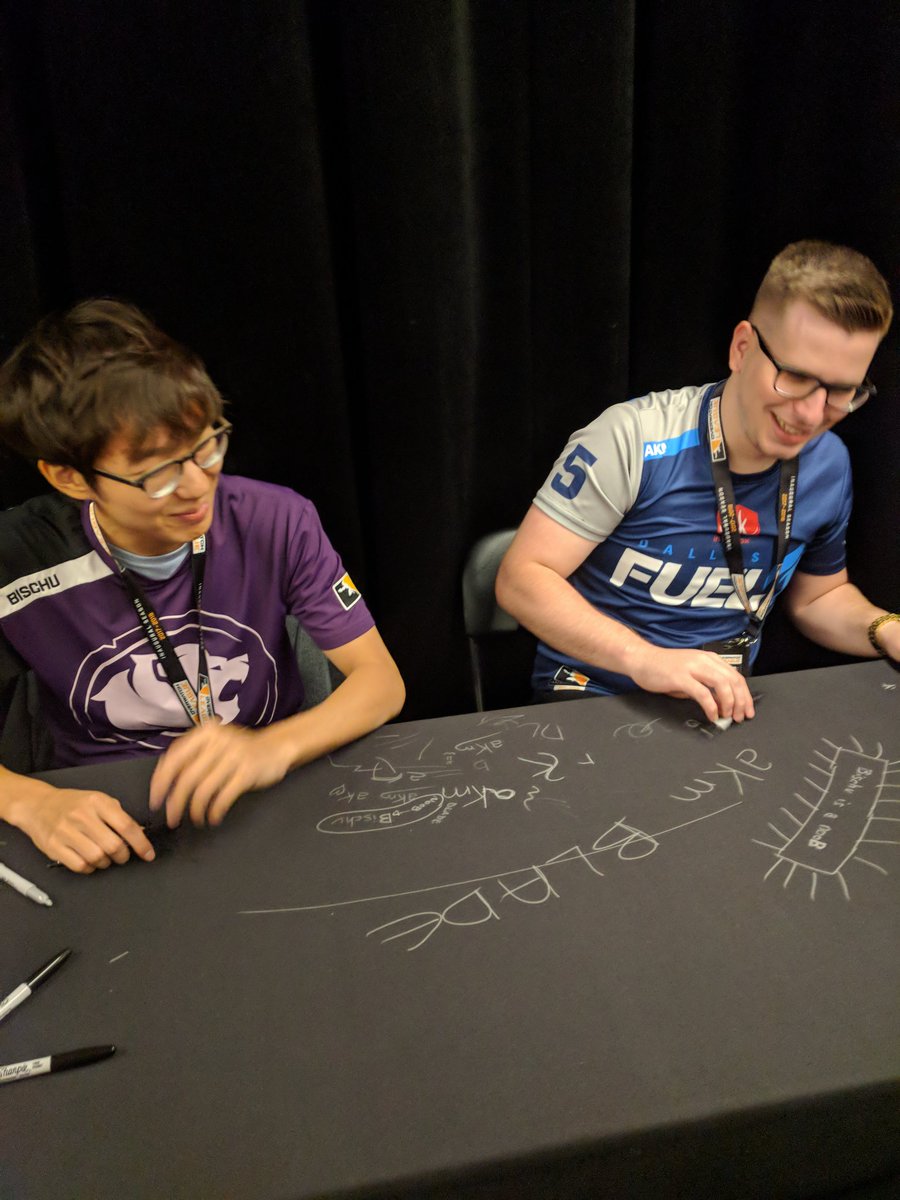 phoenixfyrefly's tweet image. The season maybe be almost over, but the rivalry continues! @DF_aKm @BischuGG #TheFirstFinals #TheFirstPlayoffs #OWL2018 #OverwatchLeague