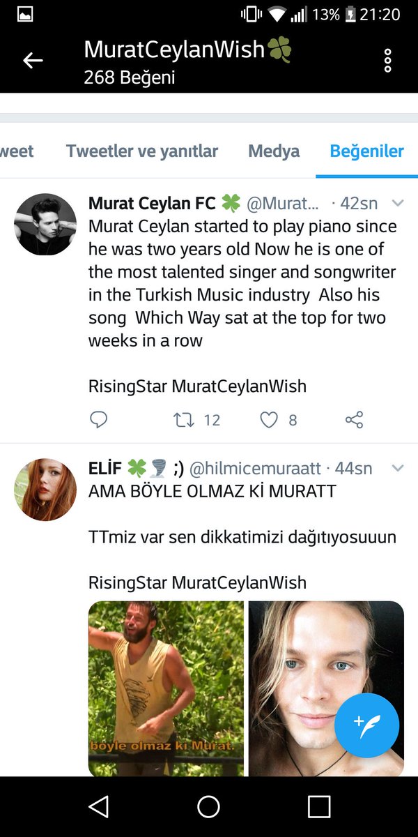 Murat suan burada bastırmaya devamm 

RisingStar MuratCeylanWish