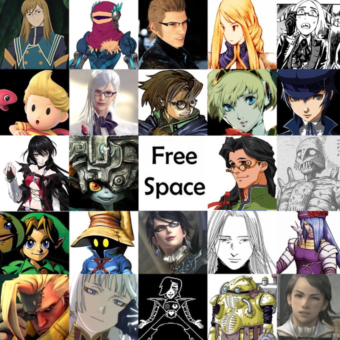 Filled out the fave character meme! Looks like I have a preference for confident nearsighted people, (sad) robots and fierce ladies.
If you manage to get a bingo you are officially my soulmate, please be my friend! Haha! 