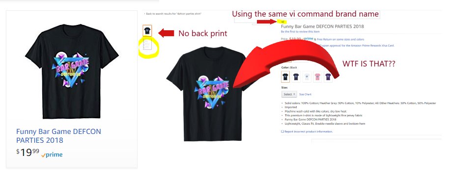 defconparties's tweet image. It's been brought to my attention there is a fake DCP shirt! We are often imitated never duplicated! Get the real deal 18.defconparties.com/shirt #defcon #BHUSA  

Please RT so people don't end up with this whatever the hell this is.