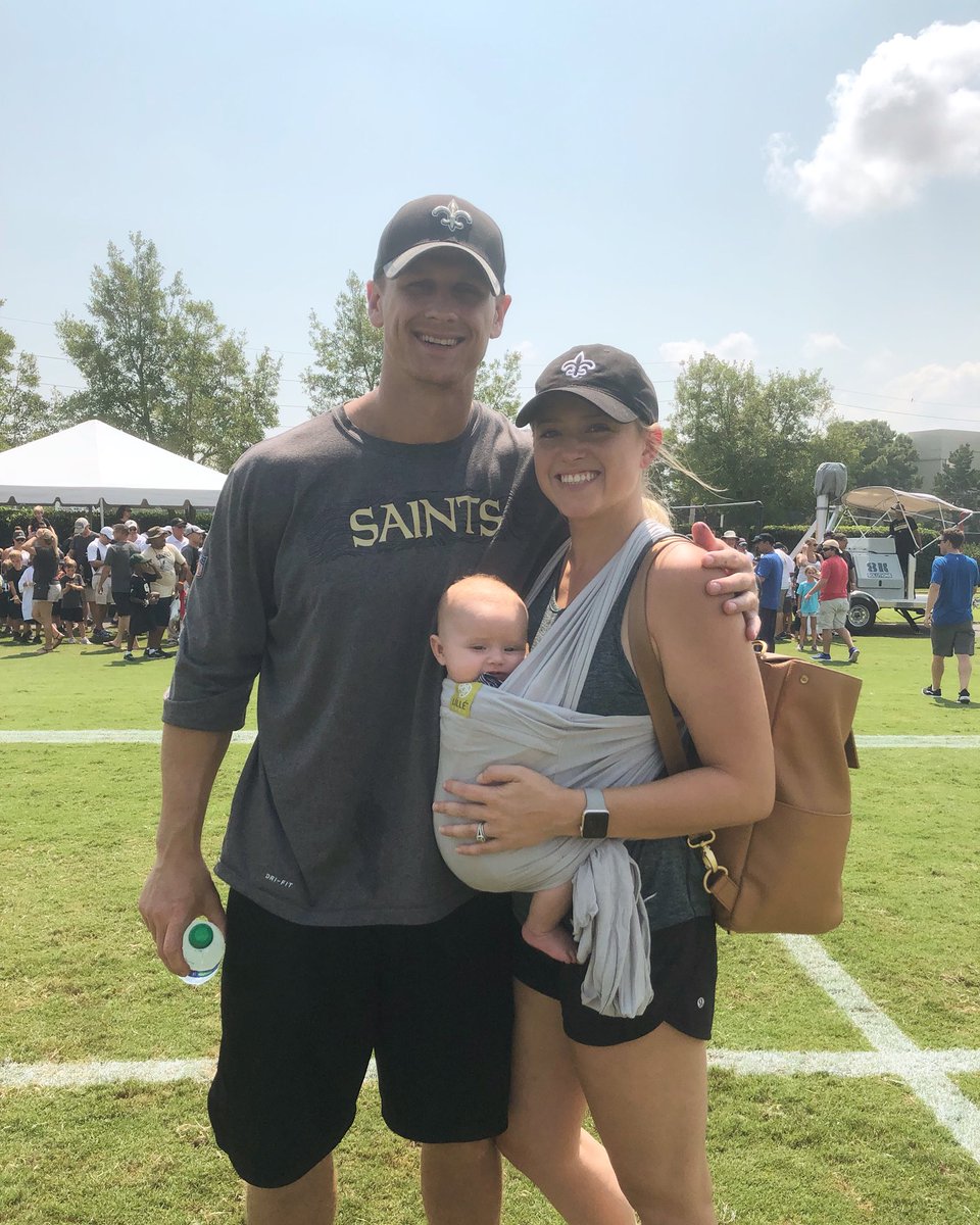 S attended her 1st of many football practices today! She’s a #WhoDat baby!! #geauxsaints