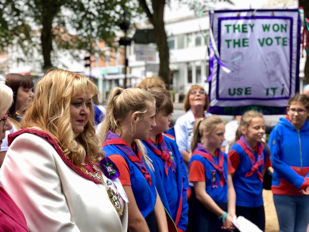 RedditchTories's tweet photo. Brilliant pictures from @redditchrachel’s @PankhurstParty this morning. Redditch is incredibly lucky to have so many inspirational women. #Vote100 #PankhurstParty https://t.co/RG5VzPoccG