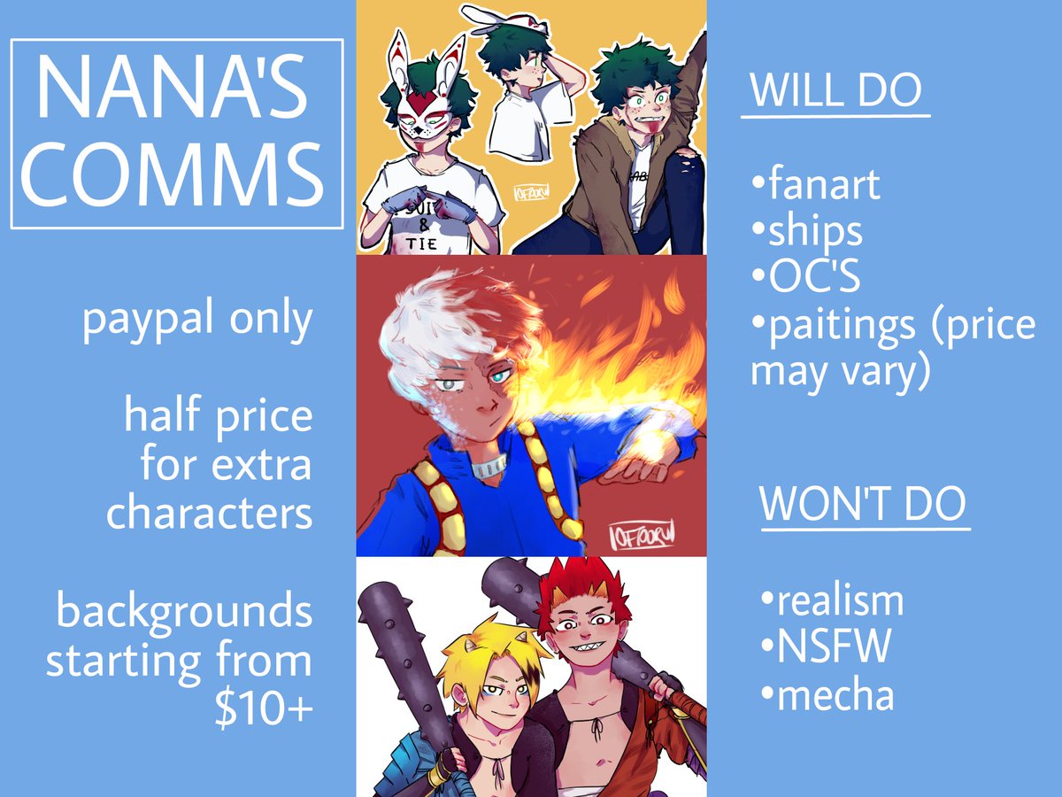 oftooru's tweet image. [RTs💖] Emergency commissions open!

My home country is going through a horrible humanitarian crisis and I really need help to support my parents and pay off my school expenses.

Paypal+USD only
Contact through DMs
Unlimited spots until further notice!
