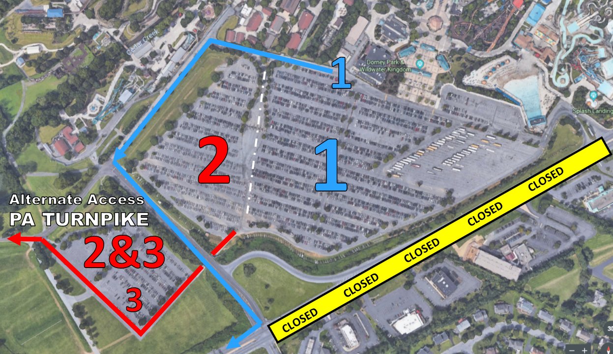 Dorney Park on X: &ldquo;There are traffic flow adjustments this evening 