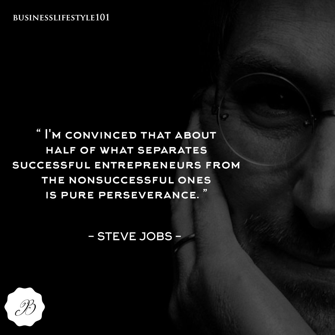 BusinessLife101's tweet photo. "I'm convinced that about half of what separates successful entrepreneurs from the nonsuccessful ones is pure perseverance." - Steve Jobs -
🌐 https://t.co/Bh5DycAU0J

#BusinessLifestyle #businessinfashion #Entrepreneurs #entrepreneurship https://t.co/QANSLQHVou