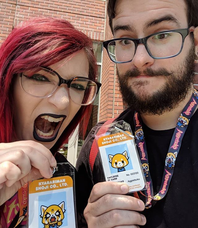SethMcCombs's tweet photo. In line at #totowashletsf for #aggretsuko #DenOfRage with @slayrnanh https://t.co/Yyeawe2YZU https://t.co/CkYegqeSXe