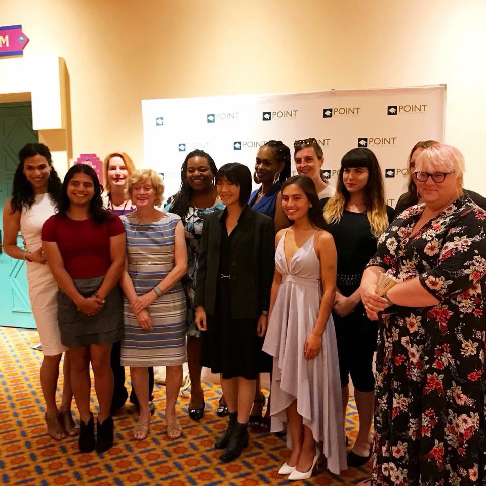 PointFoundation's tweet photo. Last night, all of the trans women at #PointNLC met up to create a space of love and support for one another within our community. 💘💙 #LGBTQ https://t.co/iA1n3K04S1