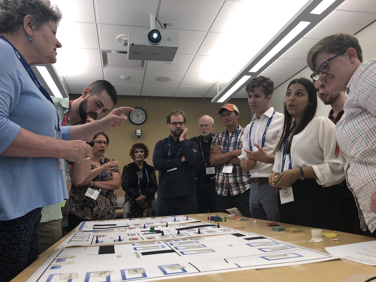 drsalwamalik's tweet photo. We weren’t expecting that! Our Board game had a fantastic response from US ED nurses, sim techs, educators etc. Described as “awesome!” & “our ER needs this!”. Eye-opening to know that overcrowding is just as common in ERs here. #SimOps2018 @_hvh_ @BSUHSimulation @BSUHeducation https://t.co/zoF7gX0GCo