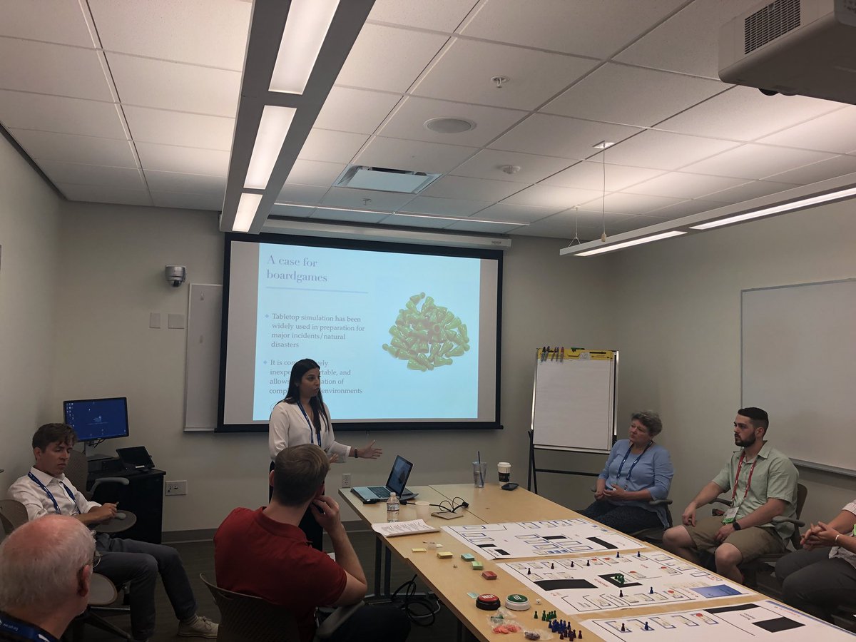 drsalwamalik's tweet photo. We weren’t expecting that! Our Board game had a fantastic response from US ED nurses, sim techs, educators etc. Described as “awesome!” & “our ER needs this!”. Eye-opening to know that overcrowding is just as common in ERs here. #SimOps2018 @_hvh_ @BSUHSimulation @BSUHeducation https://t.co/zoF7gX0GCo