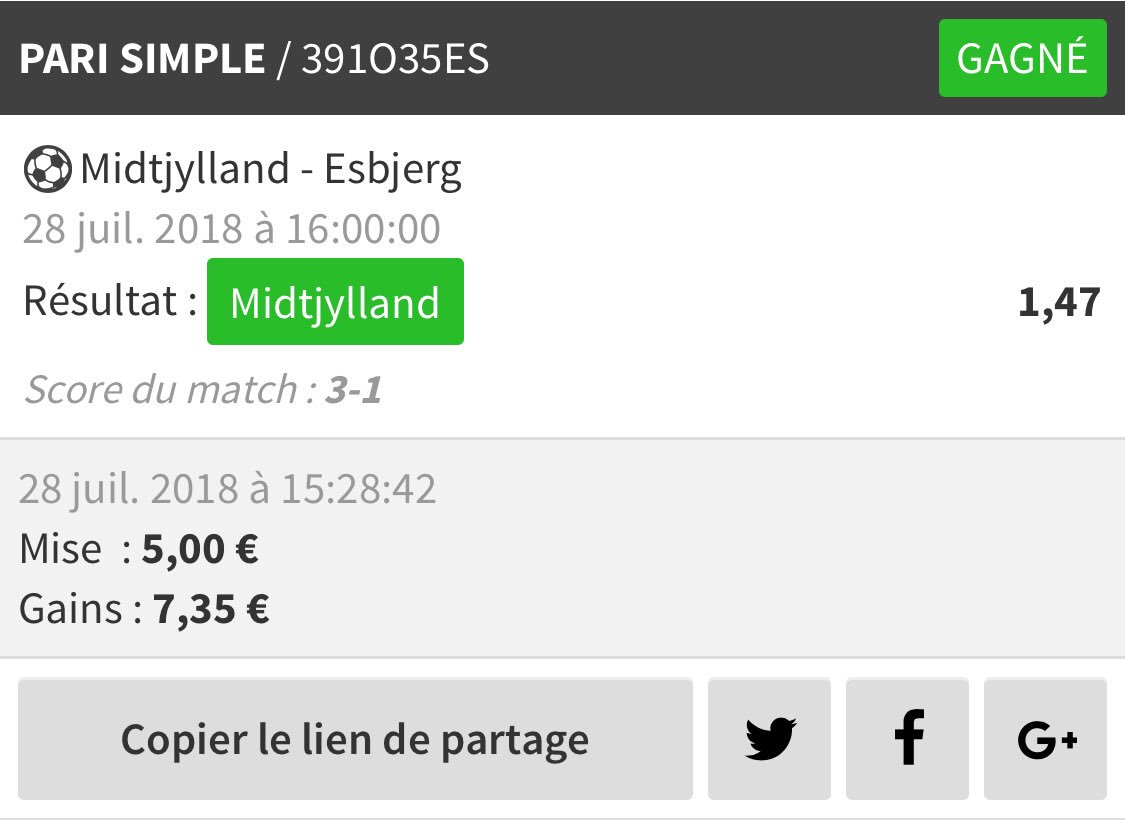 PronosAce's tweet photo. ❇️ Montante #RFP1
#ETAPE3
📍 Ostende 🇧🇪 1,52 ✅
💵 11,4€ ———-> 17,3€ ✅
Un très beau x3 🔥🔥🔥
30♻️ & 30 ❤️
Pour encourager...
On continue en force demain
#TeamParieur #ParionsSport https://t.co/i4Cy6QVAFR