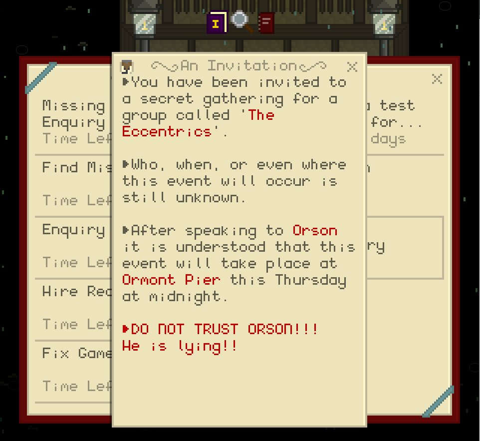 ValentineWatch's tweet photo. Since the information automatically filled into your Quest Log only covers the most basic of information,  player input will be required if you want to keep track of the nuances your investigation. https://t.co/OtgTjvBcE4
