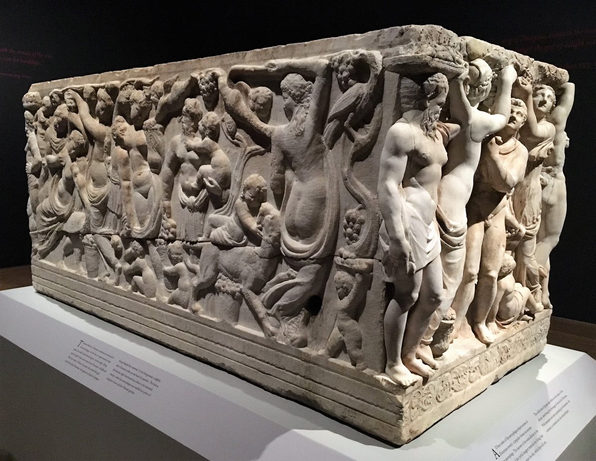 CatacombSociety's tweet photo. Finally seeing restored #Farnese Sarcophagus at @gardnermuseum thanks to @HighlandStreet #FreeFunFridays. Traces of polychromy, restoration, other details revealed in #Attic-style carving from #Tivoli near #Rome. #classicsincolor https://t.co/4w3slaVPYl
