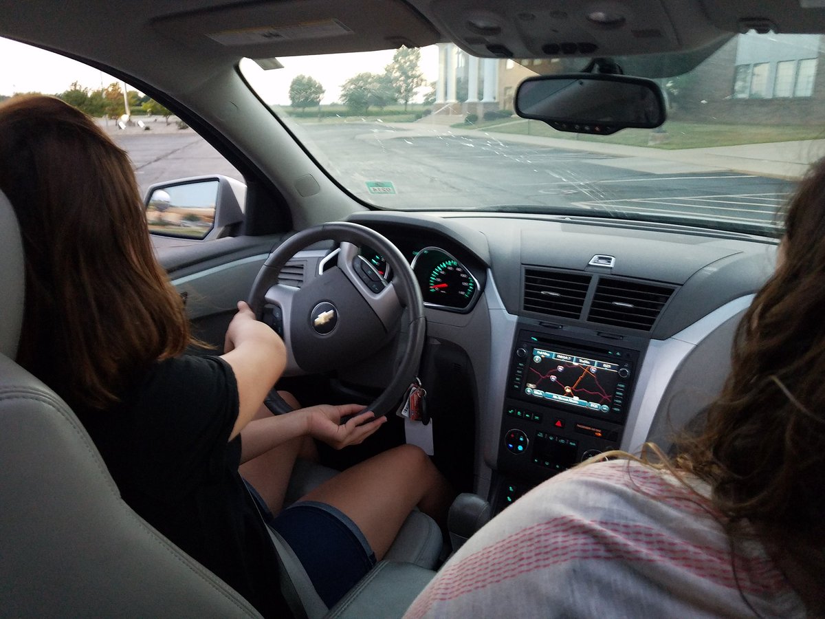 adamslife365's tweet image. I mean, she has to learn sometime. My oldest daughter doing some turns in a parking lot. #drivingtime