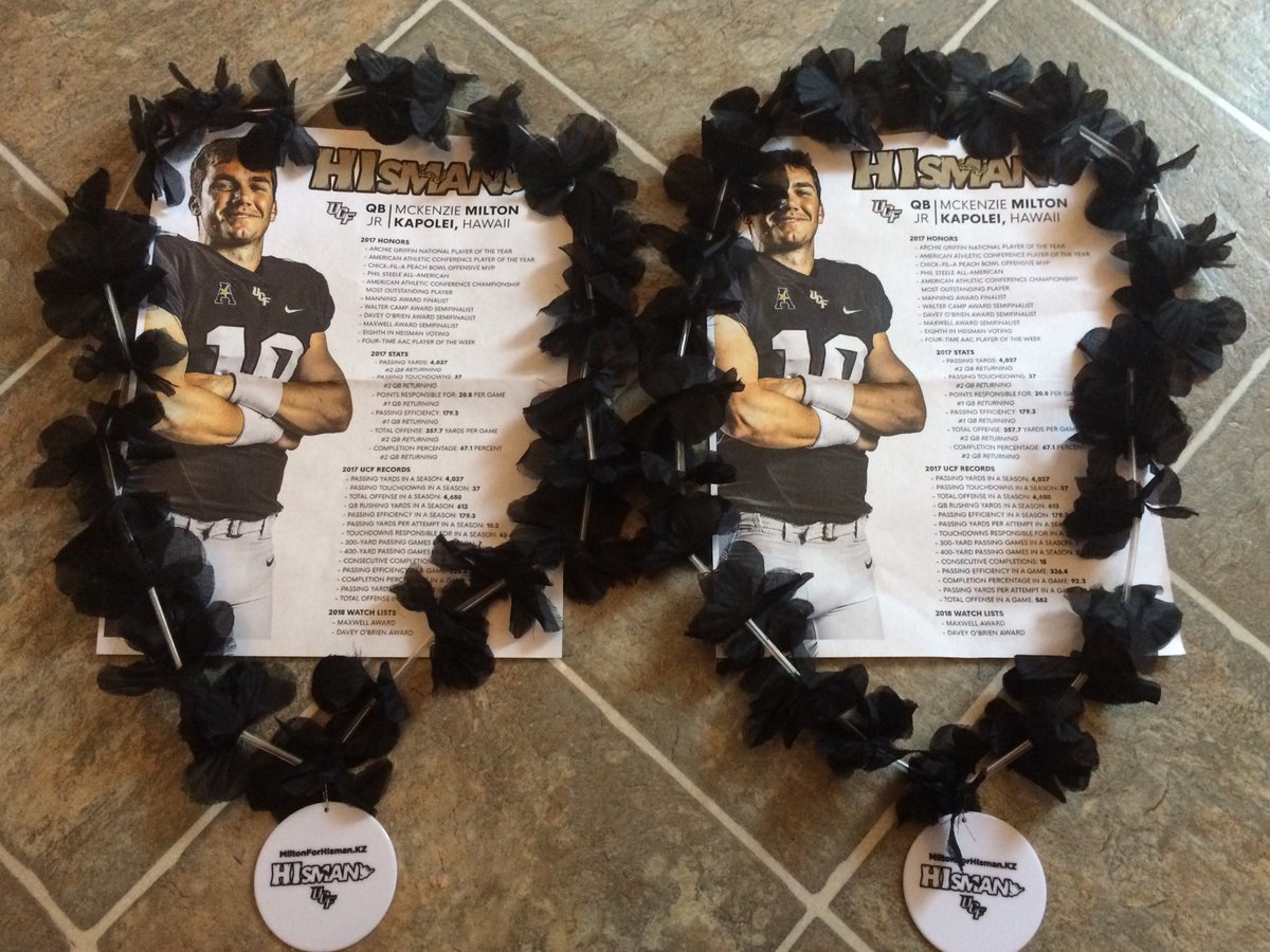 BrianHowell33's tweet photo. UCF really wants me to consider McKenzie Milton for the Heisman this year https://t.co/iEOB5uB2vE