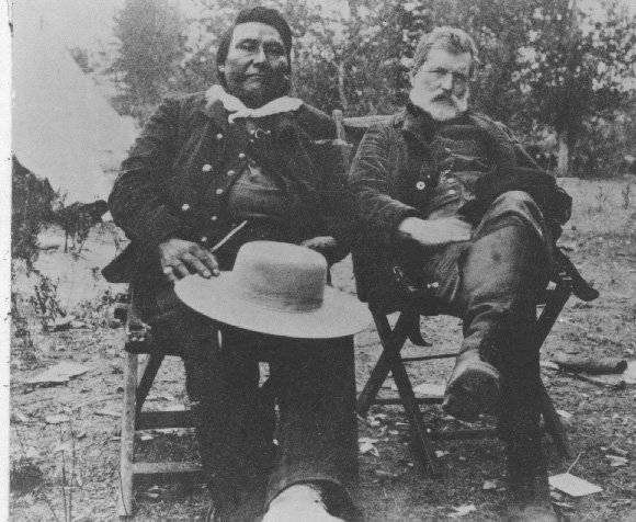 #DYK...12 years after the Battle of the Big Hole, Chief Joseph and Colonel Gibbon sat down together and were photographed having a chat with each other.  Come see the photo in person at our visitor center!