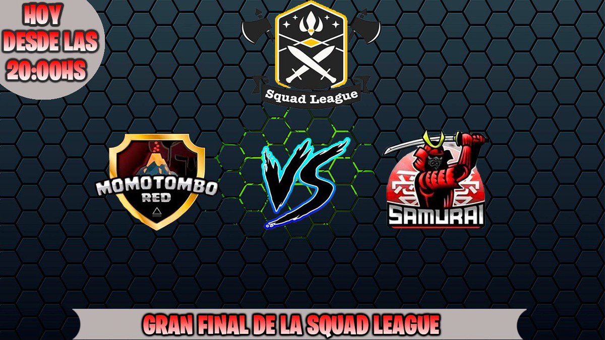 El dia de hoy nos jugamos el campeonato por la <a href="/SquadLeagueGG/">.</a>  vs el gran equipo de <a href="/Momot_eSport/">Momotombo</a>. El juego sera transmitido por  el caster  <a href="/fabiani_yt/">Fabian Nuñez</a> 🥇 🕣▪ *(7:00pm 🇲🇽🇵🇪)- (8:00pm 🇵🇾🇻🇪)- (6:00pm 🇬🇹🇨🇷)(9:00pm🇦🇷)*
#gosamurai