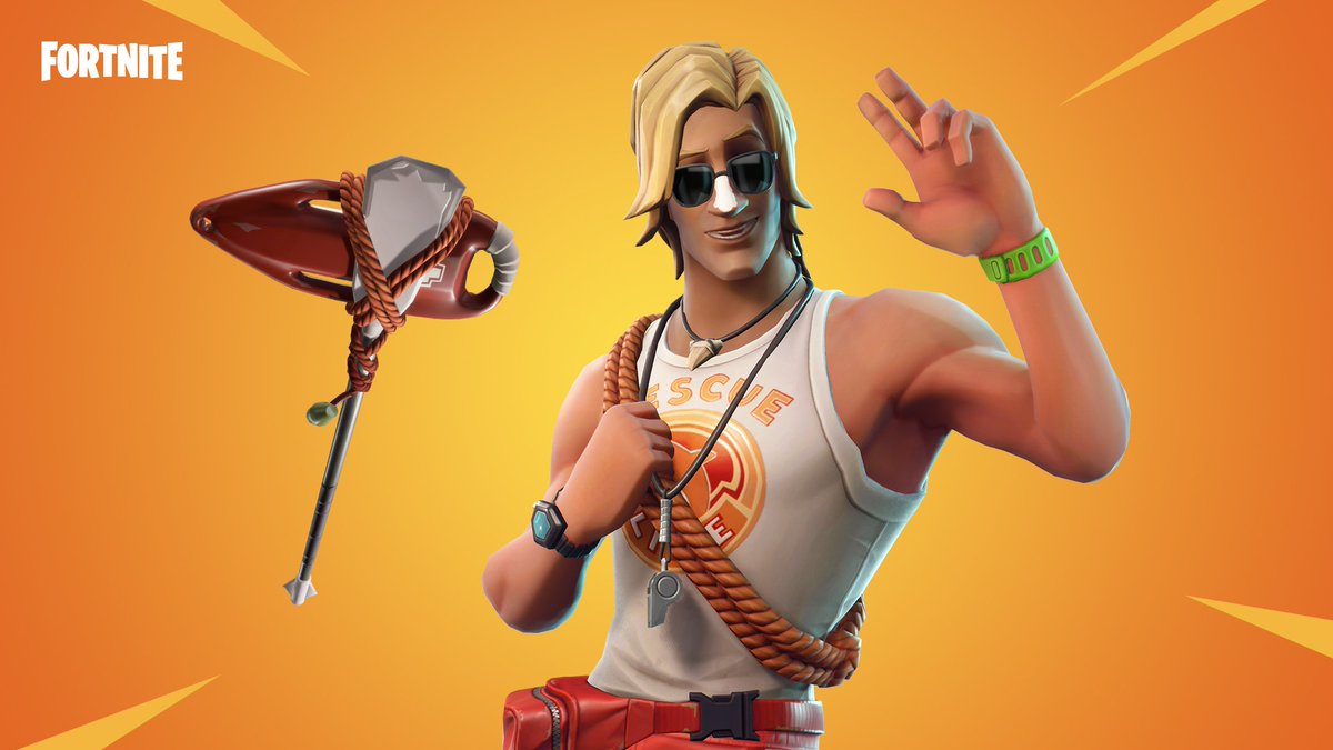 Fortnite's tweet photo. Paddle to battle with the new Sun Tan Specialist Outfit and Rescue Paddle Pickaxe.

Available in the Item Shop now! https://t.co/Yt4DDB6NPq