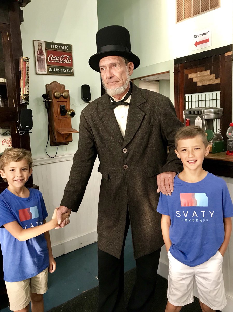 JoshuaSvaty's tweet photo. Abe Lincoln - not a Czech. But everyone else here was! And everyone in Wilson including Abe Lincoln appreciates our honest, hard-working campaign! #czechfest #ksleg #ksgov #changeks https://t.co/sm4oYvNr84
