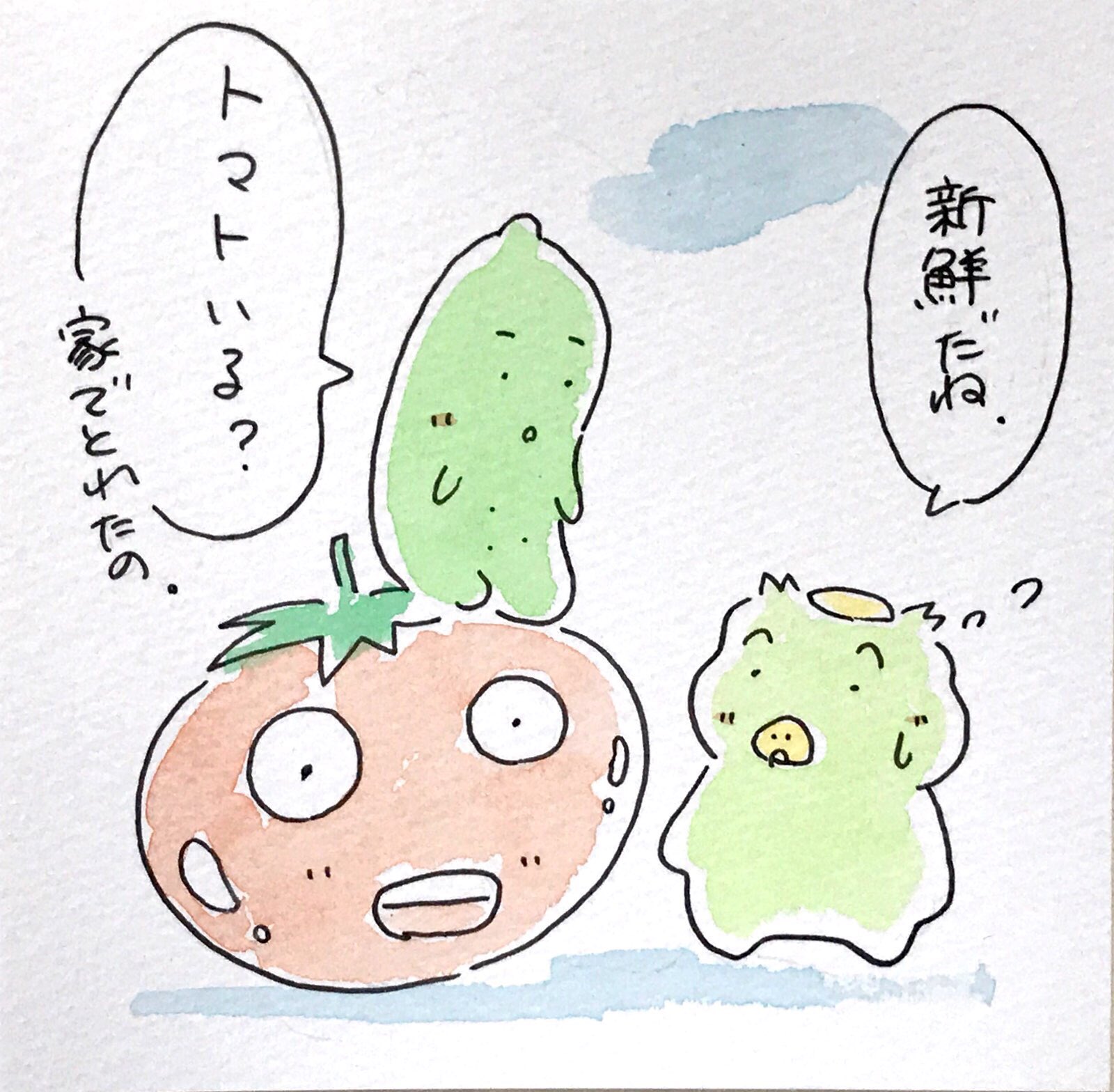 カッパ創作基地 A Twitter トマト カッパのケロくんときゅうりくん カッパ かっぱ 河童 妖怪 ゆるいイラスト かわいいイラスト イラスト 癒し 落書き 食べ物 食べ物イラスト 長野市 絵描きさんと繋がりたい T Co Hwqy7asz9z Twitter