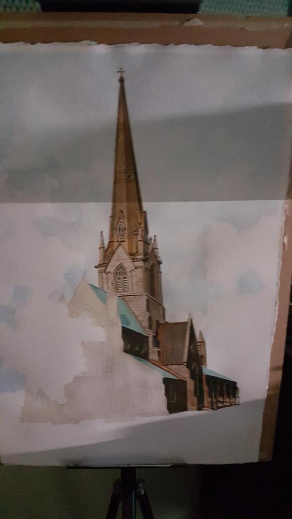 lifetime_ride's tweet photo. We're in Fredericton NB where we visited an old cathedral which Peggy began painting a few years ago, but after being diagnosed with cancer lost ambition. Now she has #BulbarALS and has decided she wants to finish it even though her hands are weak. https://t.co/1G7dqmKUmz