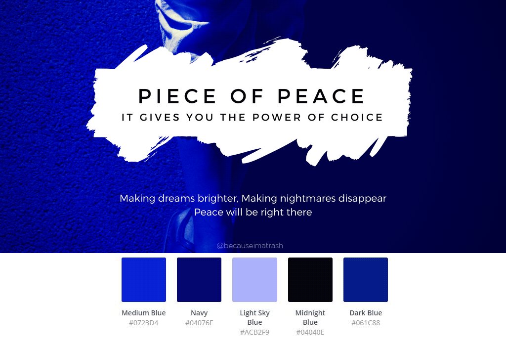 becauseimatrash's tweet photo. 2. POP.
When I heard Piece of Peace the colour that I felt were shades of blue, starting from Electric blue to pastel light blue then will mix somewhere. 
Cold, relaxing and deep.
#HopeWorldProject https://t.co/yHrfIPF2X6
