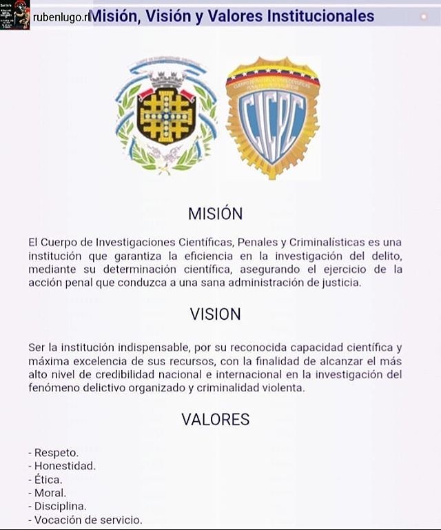 Misión, Visión y Valores del CICPC dlvr.it/Qd6K0t