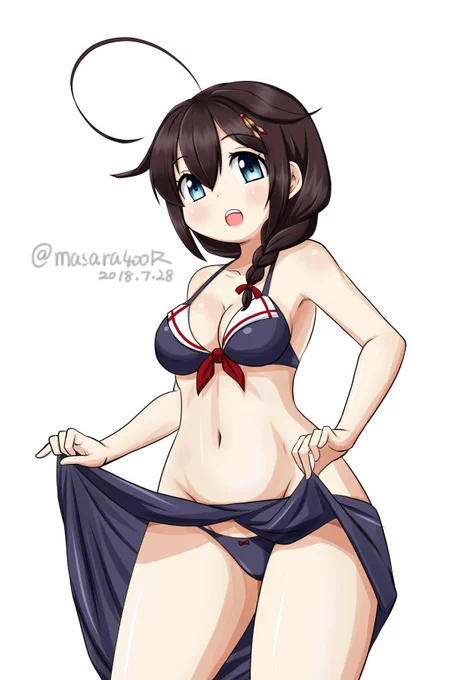 #艦これ版深夜の真剣お絵描き60分一本勝負
#艦これ版真剣お絵描き60分一本勝負_20180728
#時雨
僕が時雨さ 