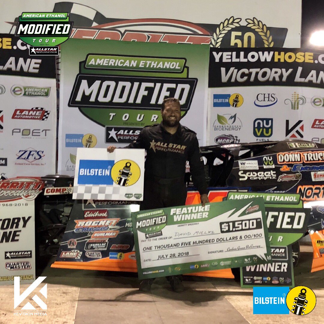 David Mielke WINS the <a href="/bilsteinUS/">Bilstein Shocks</a> 30 at Merritt Speedway. 

Jacob Poel, Chad Bauer, Brent Banning and Donnie Roberts was the top five. #AEMODT