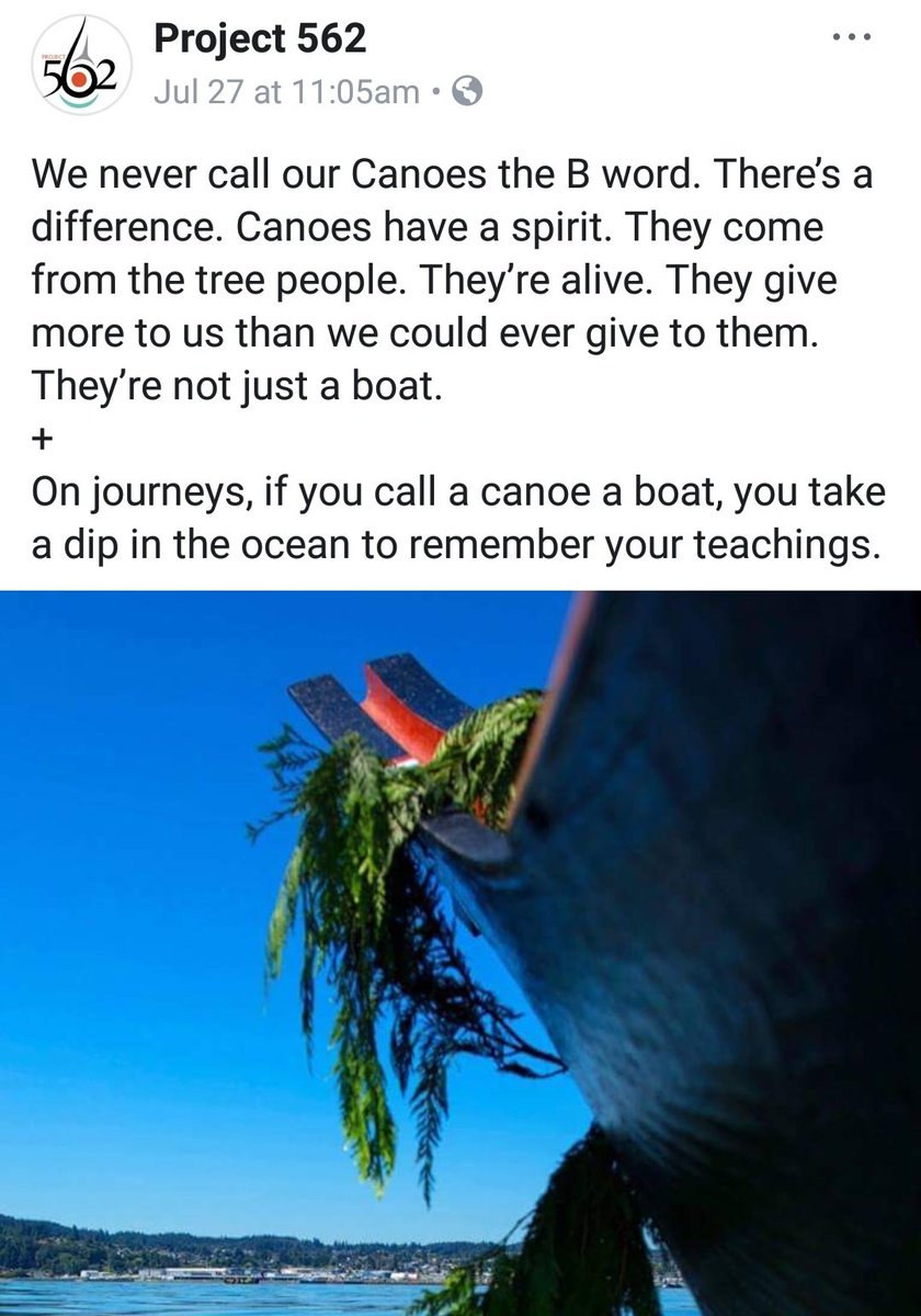 peggybe_oonujut's tweet image. #Project562
facebook.com/148833936401/p…

I love canoe journeys.  I have always cringed when I hear the "B" word.
#NoCanoeNoCanada
#ItsCalledACanoe

Thank you for your photos (sadly just on FB).
 
Screenshot is from link above.