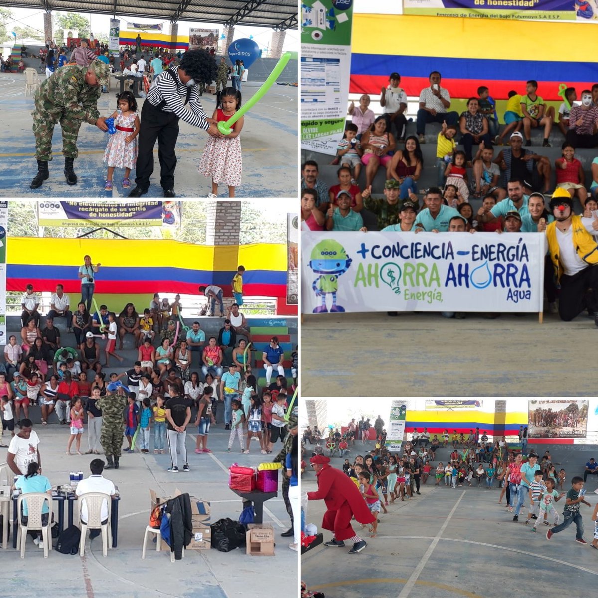 Ejercito_Div6's tweet photo. Al corregimiento de San Pedro municipio de Puerto Caícedo, #SoldadosHorus del #BALOC27
Y el #BatallónAcciónIntegral6 @apoyo una actividad recreativa  organizada por la empresa de Energía, #SuperGiros promoviendo el uso eficiente de la energía, a través de actividades lúdicas. https://t.co/VBB0Osn9ro