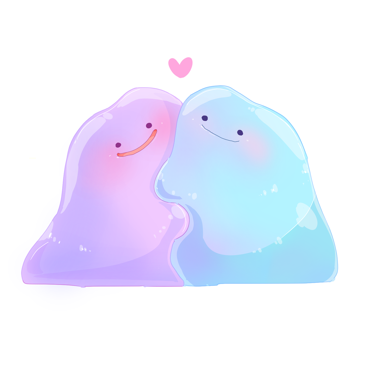 smile heart no humans slime (creature) white background simple background blush  illustration images