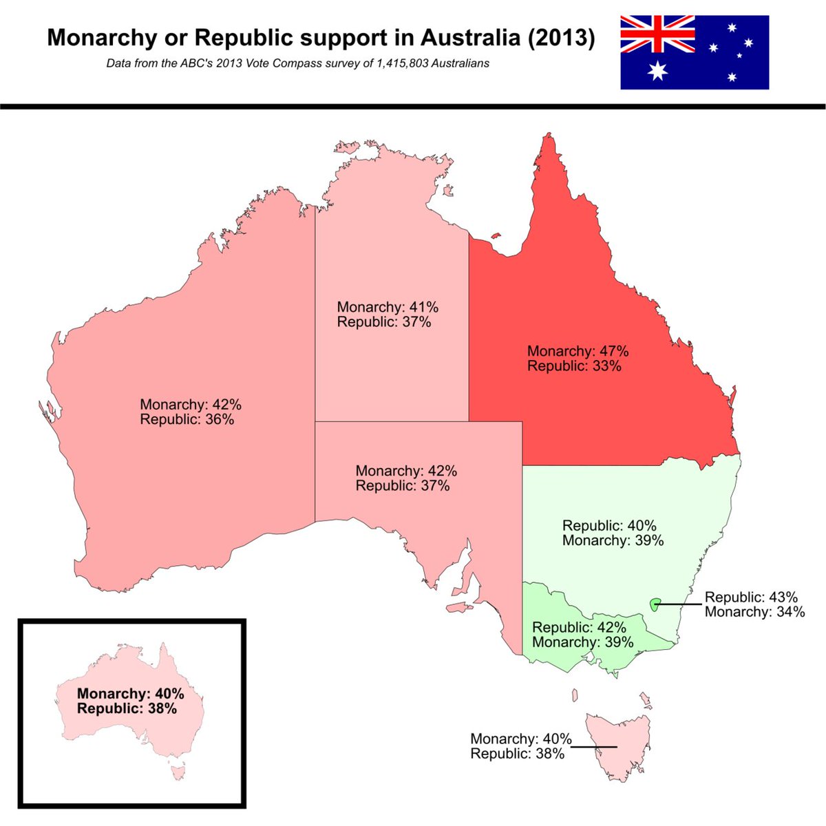 Onlmaps On Twitter Monarchy Or Republic Support In Australia 2013 Https T Co Jikqbjjq1v