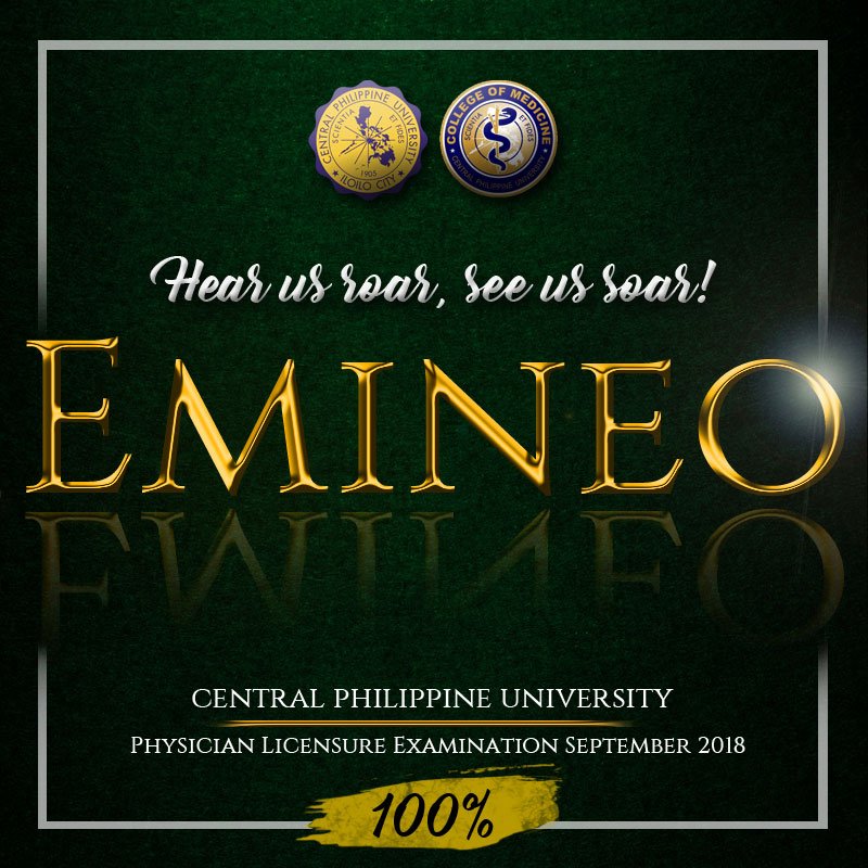 CPU_MSC's tweet photo. Good luck and God bless to Batch Emineo as they take the 2018 Physician Licensure Exams this September! Hardwork, perseverance, and strong faith in the Lord will see you through! 💙💛💯
#Emineo
#MagalingNaDoktorMabutingDoktor
#CPU100%
#PLE2018 https://t.co/9mSf3hZ8kQ