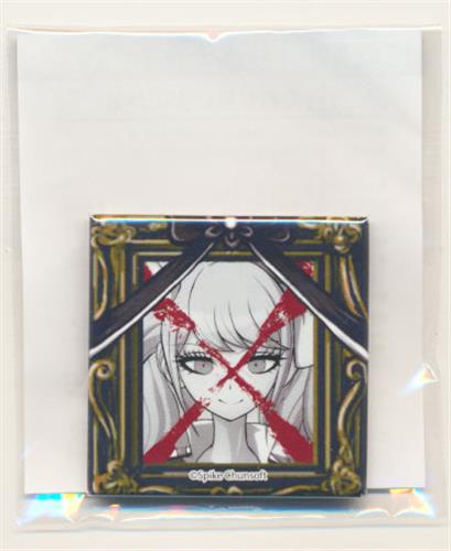 ダンガンロンパ　遺影スクエア缶バッジ　楽天コレクション　バッジ　江ノ島盾子 ダンガンロンパ 楽天コレクション 遺影スクエア缶バッジ 西園寺日寄子