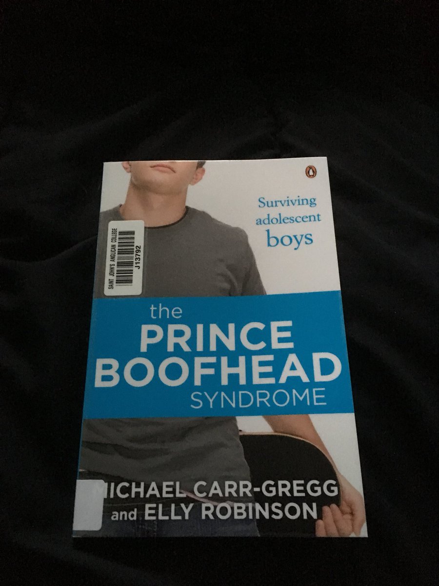twitbernicat's tweet photo. A great book for parents of teenage boys. ‘The prince boofhead syndrome’ be Michael Carr-Gregg. https://t.co/qBmlpaJYih
