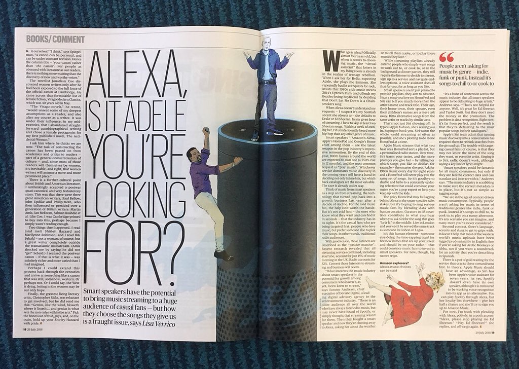 VectorThatFox's tweet image. First time I’ve suggested a headline and it’s gone through! Illo in today’s @ST_Culture about Amazon Echo playing @Eminem and @LionelRichie before @Adele when the song “Hello” is requested. Thanks @MikeCathro and @rswalk for the art direction #vectorthatfox #Illustration