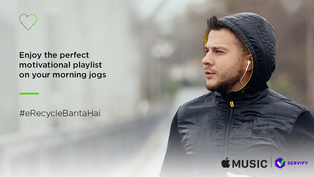 ServifyHQ's tweet image. Apple Music brings you up-and-coming artists and curated playlists, every day. Simply pledge to #eRecycle your iPhone and get one month of Apple Music, free. Pledge now: bit.ly/2BA7O2E 
#eRecycleBantaHai 
#music #tunes #artists #playlist #iPhone #MorningJog