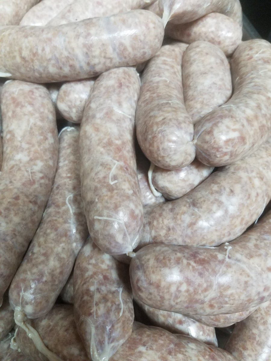 FaithLHarper's tweet photo. It took like five hours, but behold! We took pork butt and turned it into Kielbasa sausages! https://t.co/DK9QSI5vFd