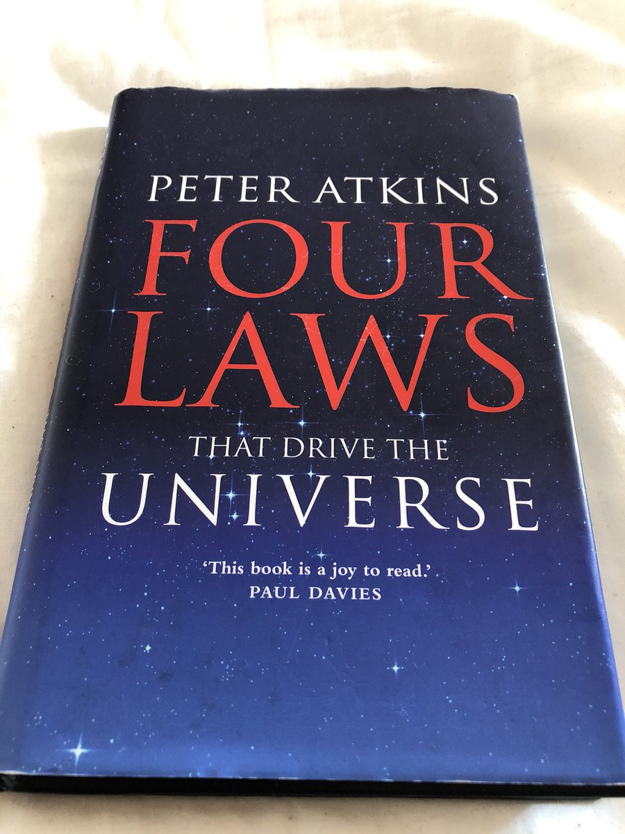 Re-reading this—the most poetic non-poetry book I’ve ever read. All the poetry is scrubbed out, however, what it describes is the most poetic story every told. This book made me fall in love with science-writing, engineering, art, science, philosophy. #peteratkins #fourlaws