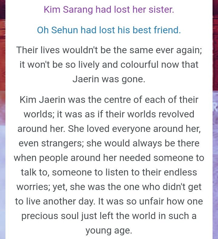 Night ChangesCompletedAngstSehun x OCTo whoever that likes angst stories, this one is recommended one. You guys will cry ㅠㅠ ㅠㅠ https://www.asianfanfics.com/story/view/1295127/night-changes-angst-romance-sehun-sehunandoc-sehunxoc-diamondflower