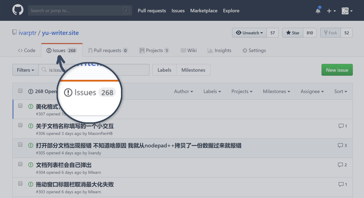 hemashushu's tweet photo. 0.5.2 的 bug 已经修复得差不多,准备用两到三周时间把这堆 github issue 能修的修能改进的改进,然后出个炒鸡稳定的 0.5.3 #YuWriter https://t.co/sfzoGCmDX1