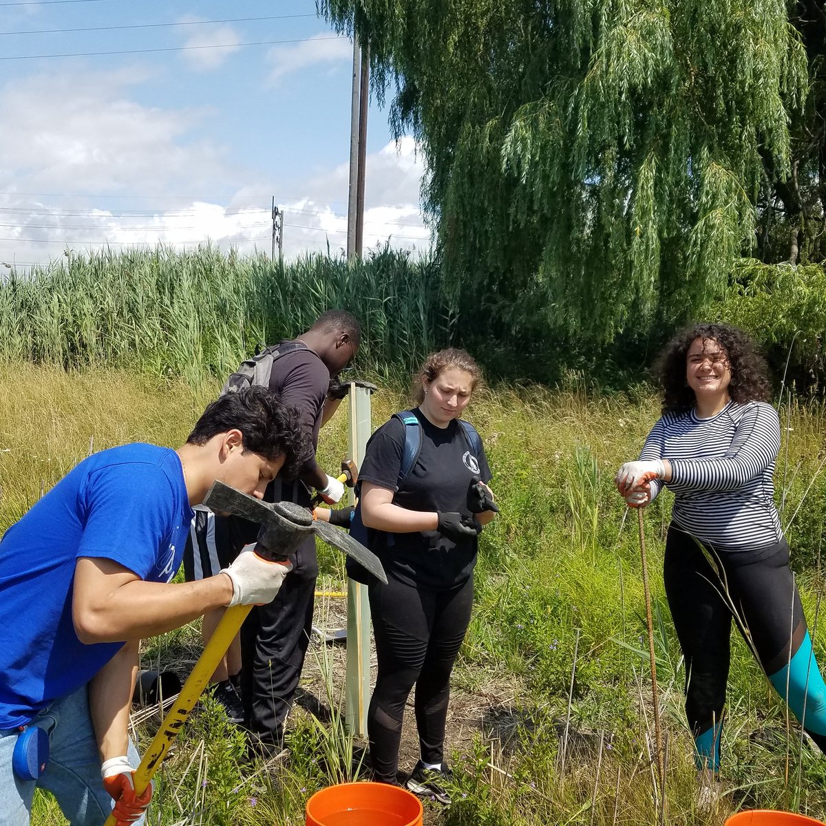 UBLSAMP's tweet photo. The #LSAMP crew worked hard until the last tree was planted, but Mashla took time out to pose for us, flashing that smile... 😁 Her fellow students at @uprcayey would be proud! #STEM #science #engineering #diversity #Chemistry https://t.co/zTOmTBLFP1