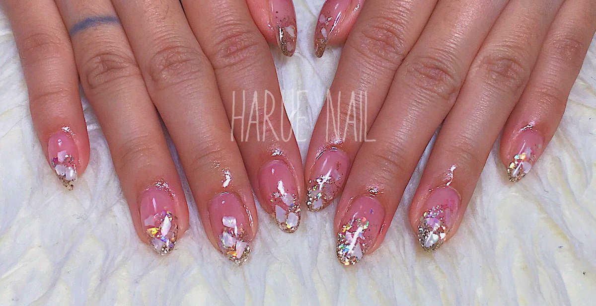 ট ইট র Harue 今年大人気 シェル埋め込み ネイルデザイン グラデーション 岡山ネイル ネイルアート Haruenail Nail 夏ネイル スカルプネイル スカルプチュア デザスカ 貝殻ネイル